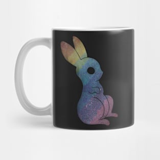 Rainbow magic bunny of the galaxy black Mug